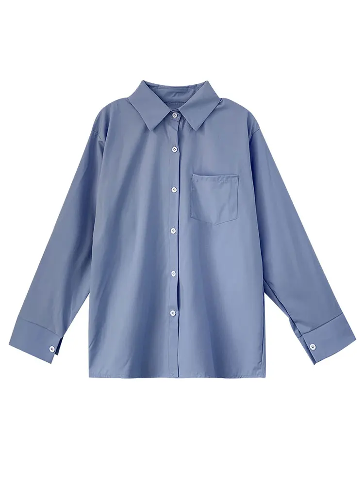 

Temperament casual white shirt women's design small mority shirt spring 2021 new Korean loose long sleeve top