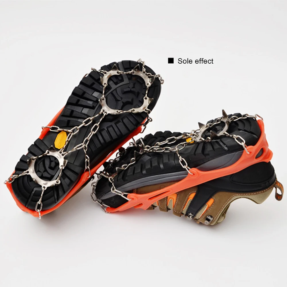 

1 Pair 13 Teeth Anti-slip Outdoor Climbing Crampons Winter Ice Snow Over Shoes Cover Gripper Spike Cleats with Storage Bag