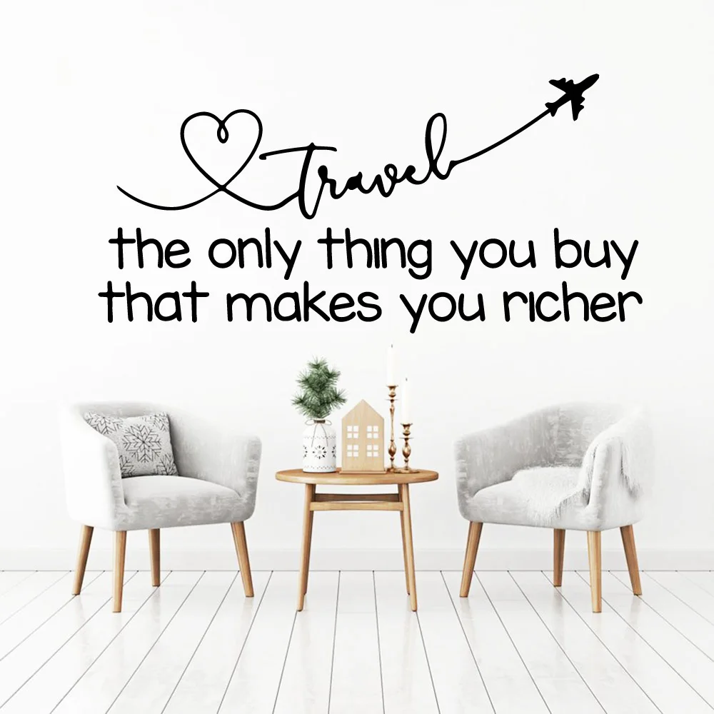 

Carved Travel Wall Quotes Stickers Phrase Vinyl Wall Sticker For Children's Room Sticker Living Room Decor наклейки на стену