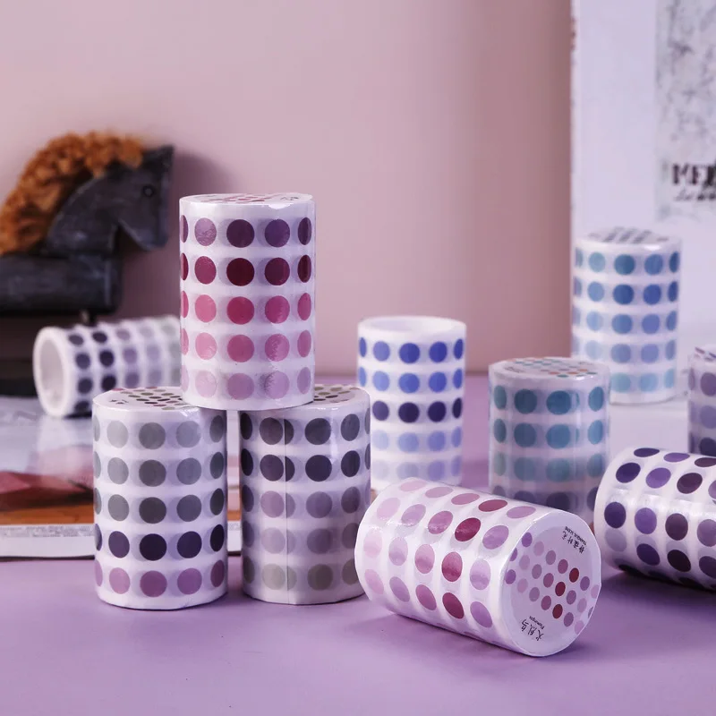 

Cute Dot Wide Masking Washi Tape Gradient Japanese Paper Tape Student Stationery DIY Decoration Bullet Journal Adhesive Sticker