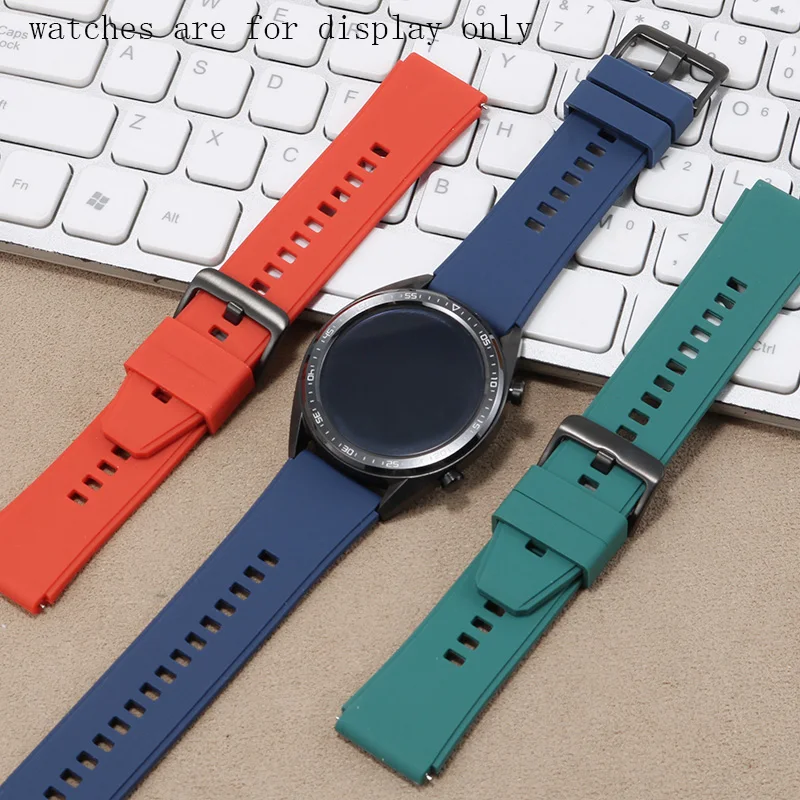 

For Huawei GT2 PRO Soft Silicone Watchband 22mm Black Red Green Waterproof Rubber Bracelet For Honor Magic/Dream Sport Wristband