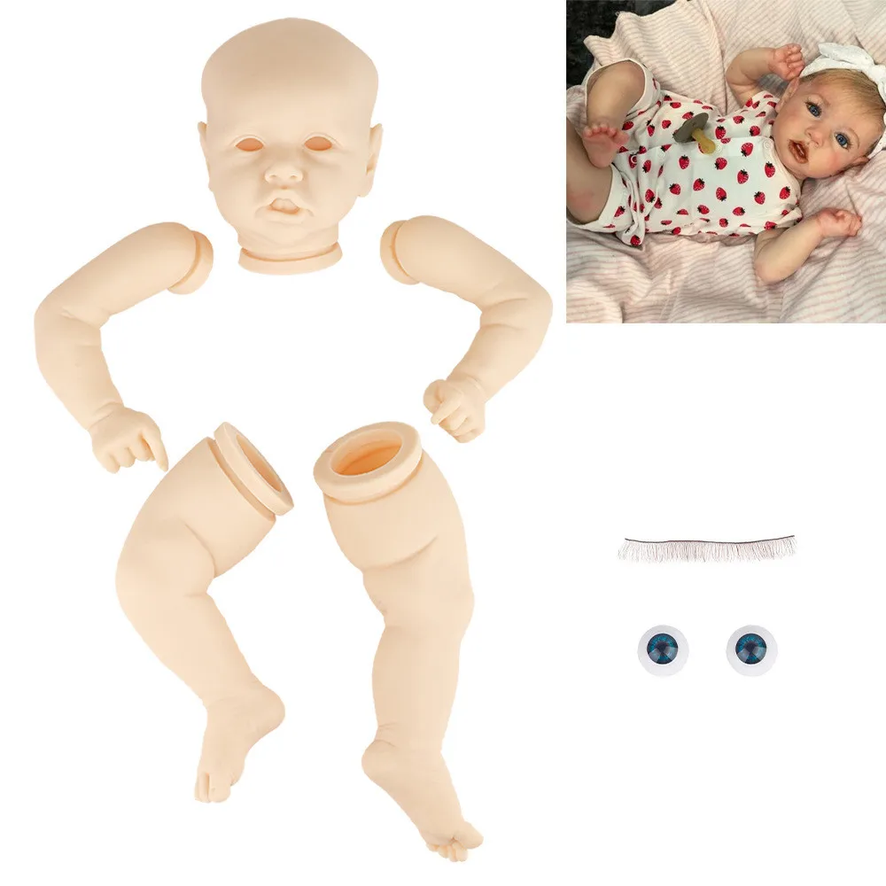 

22Inch Unassembled Doll Unfinished Vinyl DIY Blank Rebirth Doll Kit Unpainted Reborn Baby Kit Parts Lifelike Real Emotions