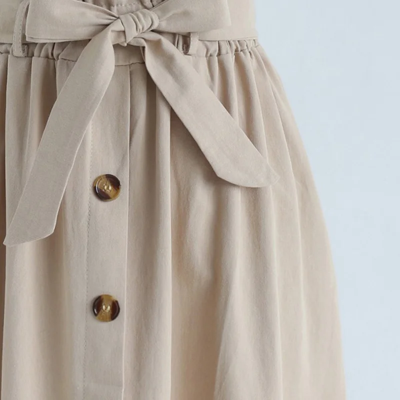 Женские юбки городской стиль мода сплошной цвет высокая посадка на пуговице