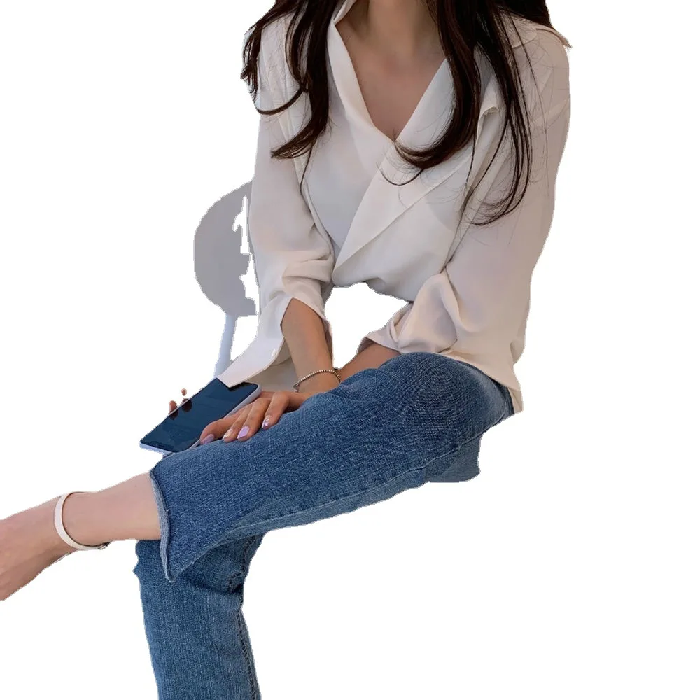 

2021 spring new fashion design sense long-sleeved temperament shirt shirts women