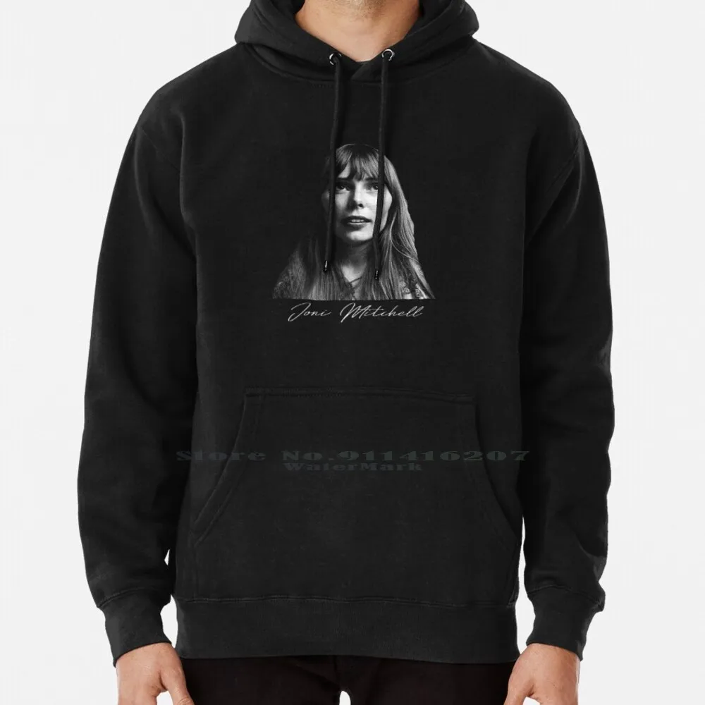 

Joni Mitchell-Portrait Hoodie Sweater 6xl Cotton Joni Mitchell Retro Music 60s 70s Folk Singer Women Teenage Big Size Pullover