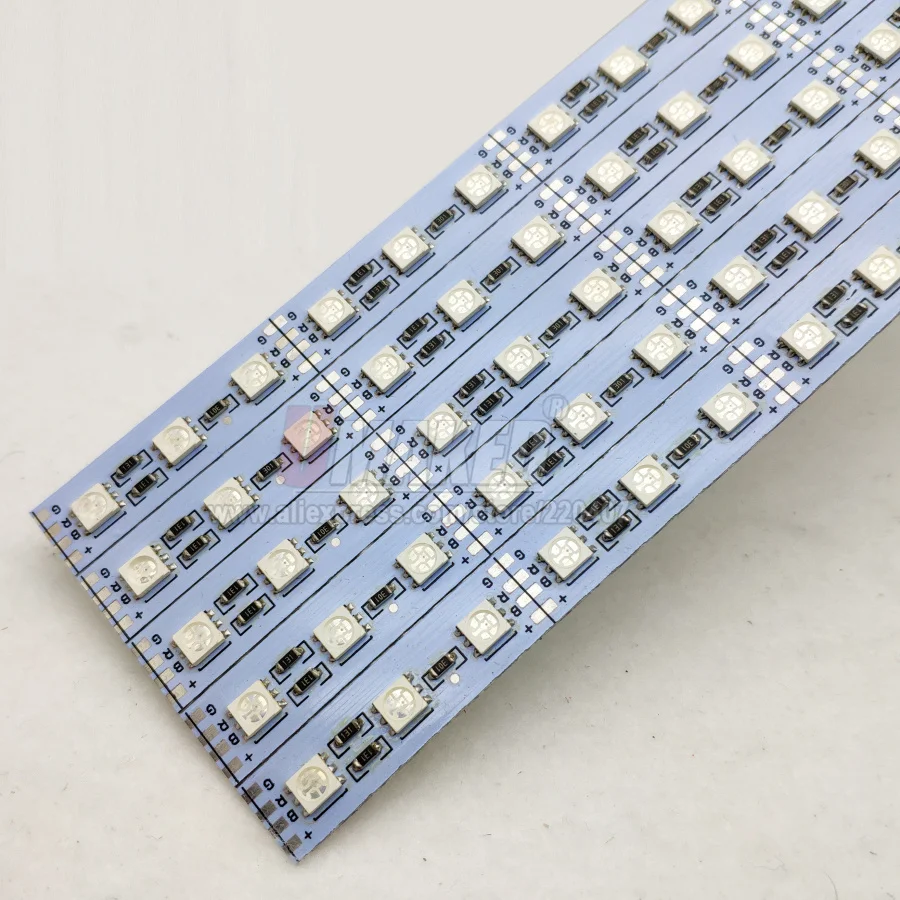 Фото 100 шт. 99 см DC12V SMD5050 Жесткая светодиодная лента 14.4W, белый/теплый белый/RGB, для подсветки шкафов, декоративная лампа-полоса №3