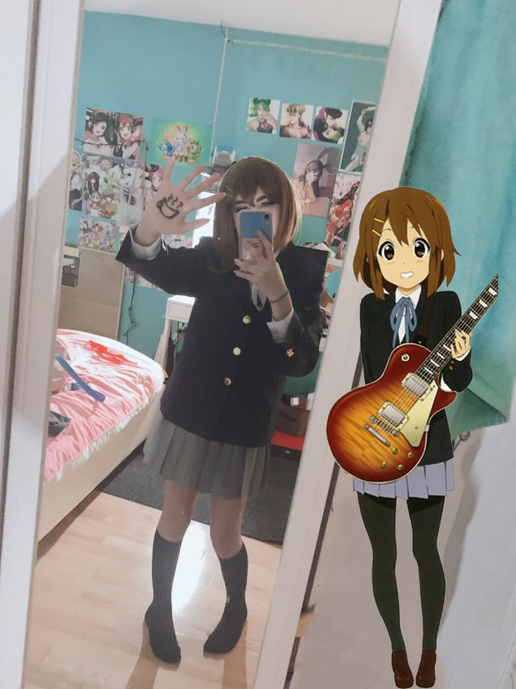 K ON! Косплей Hirasawa Yui школьная форма для девочек костюмы на вечерние эллоуин