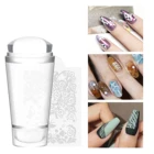 3 шт., силиконовые штампы для ногтей с металлической ручкой