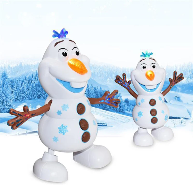 

RCtown Snowman Olaf Action Figures Electric Toys Dance Moves Light Music Cartoon Plastic Toy Boys And Girls Christmas Gifts