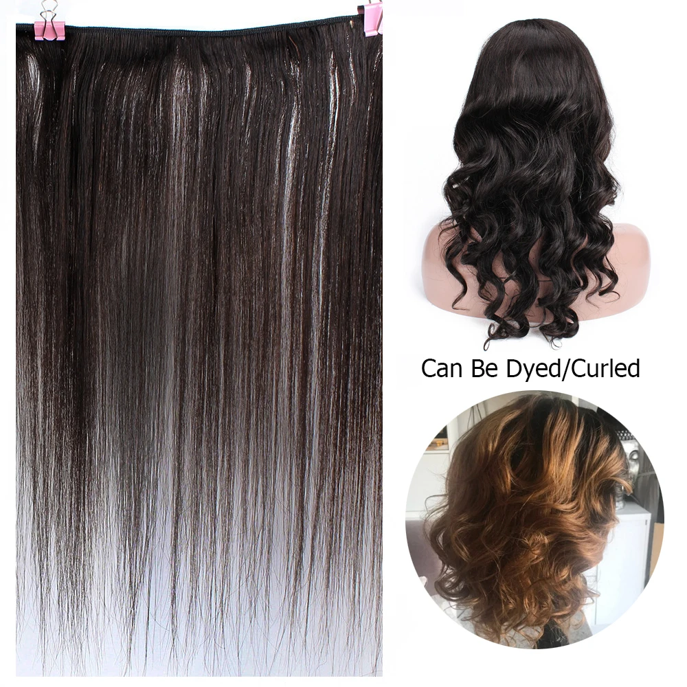 MogulHair 2/3 пряди с закрытие кружева индийские прямые волосы Remy Пряди человеческих