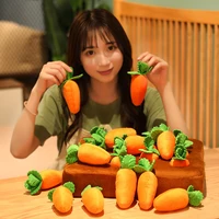 hot 35cm creative pull up carrots plush toy stuffed vegetable doll parent child interaction toys funny kawaii gift for kids baby