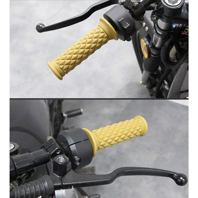 

22mm Motorcycle Rubber Handlebar Motorcycle Bike Vintage Hand Grip Bar End