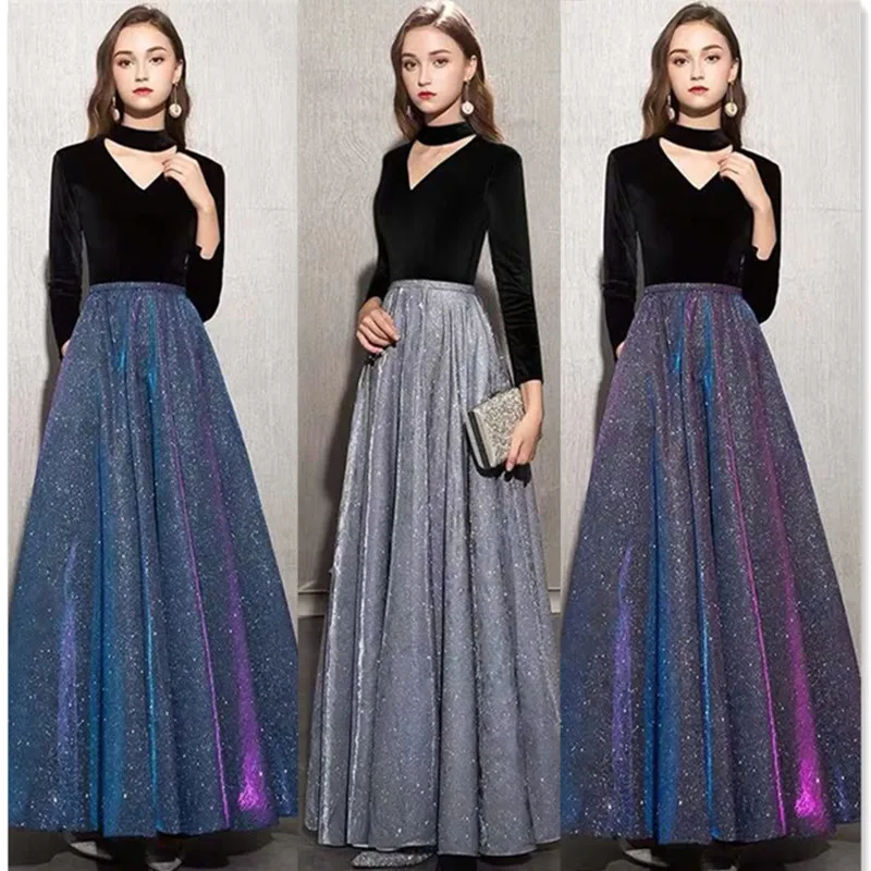 Женское платье новинка 2019 женское приталенное вечернее с длинным рукавом |