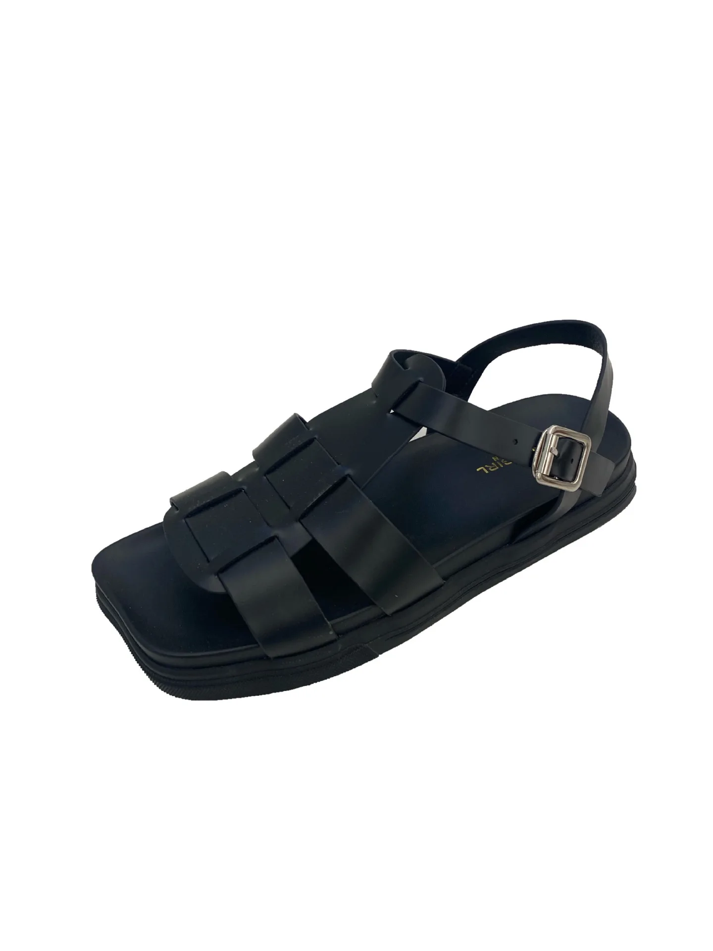 

Buckle Strap Low Sandals Woman Leather 2021 Summer Female Shoe Clogs With Heel Low-heeled Girls New Gladiator Beige Fashion Thic