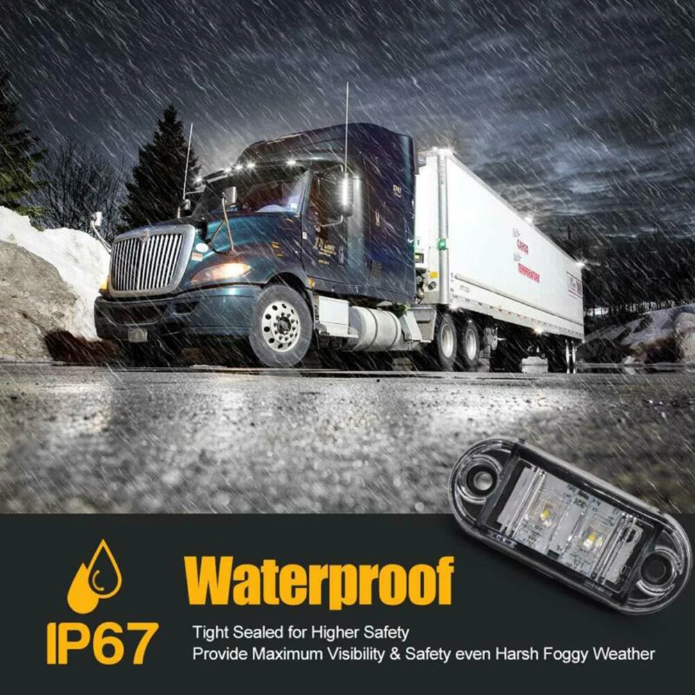 

12V-24V Side Marker Lights Clearance Lamp Waterproof 10-30V Accessories