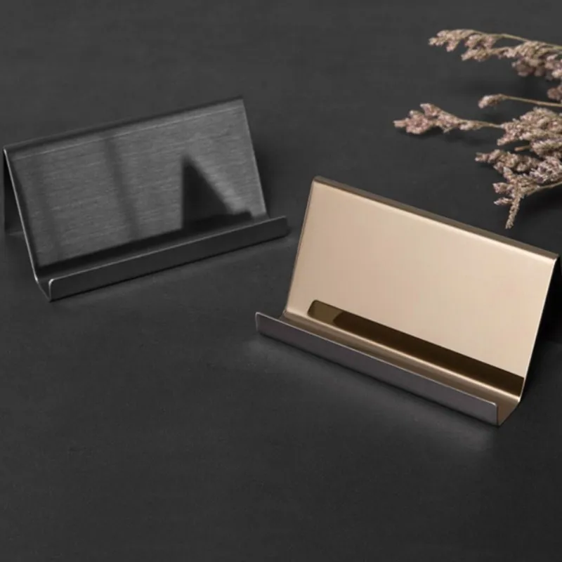 

Cross-border New Product Stainless Steel Business Card Holder Nordic Style Simple Mobile Phone Holder Desk Supplies