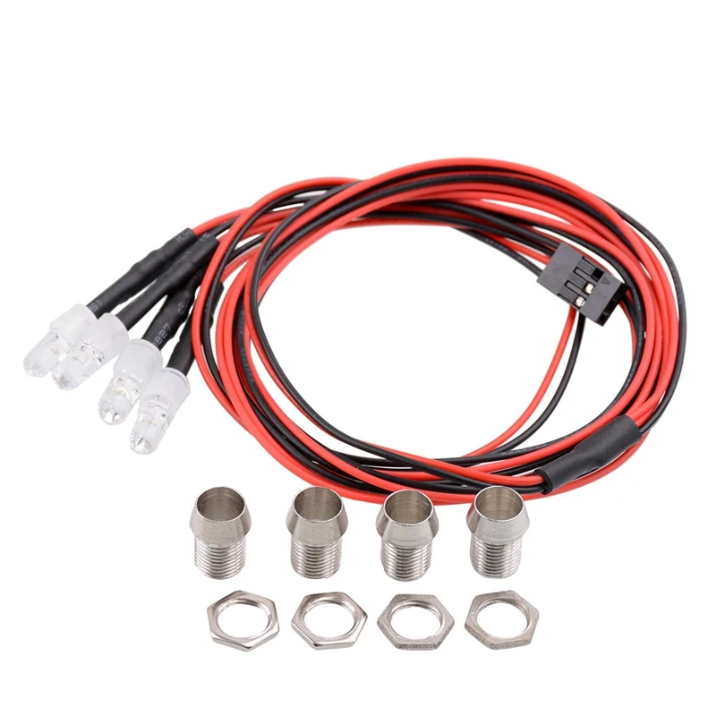 

5mm Remote Control Model Car 4 LED Set Accessories Cool White Lighting Headlights