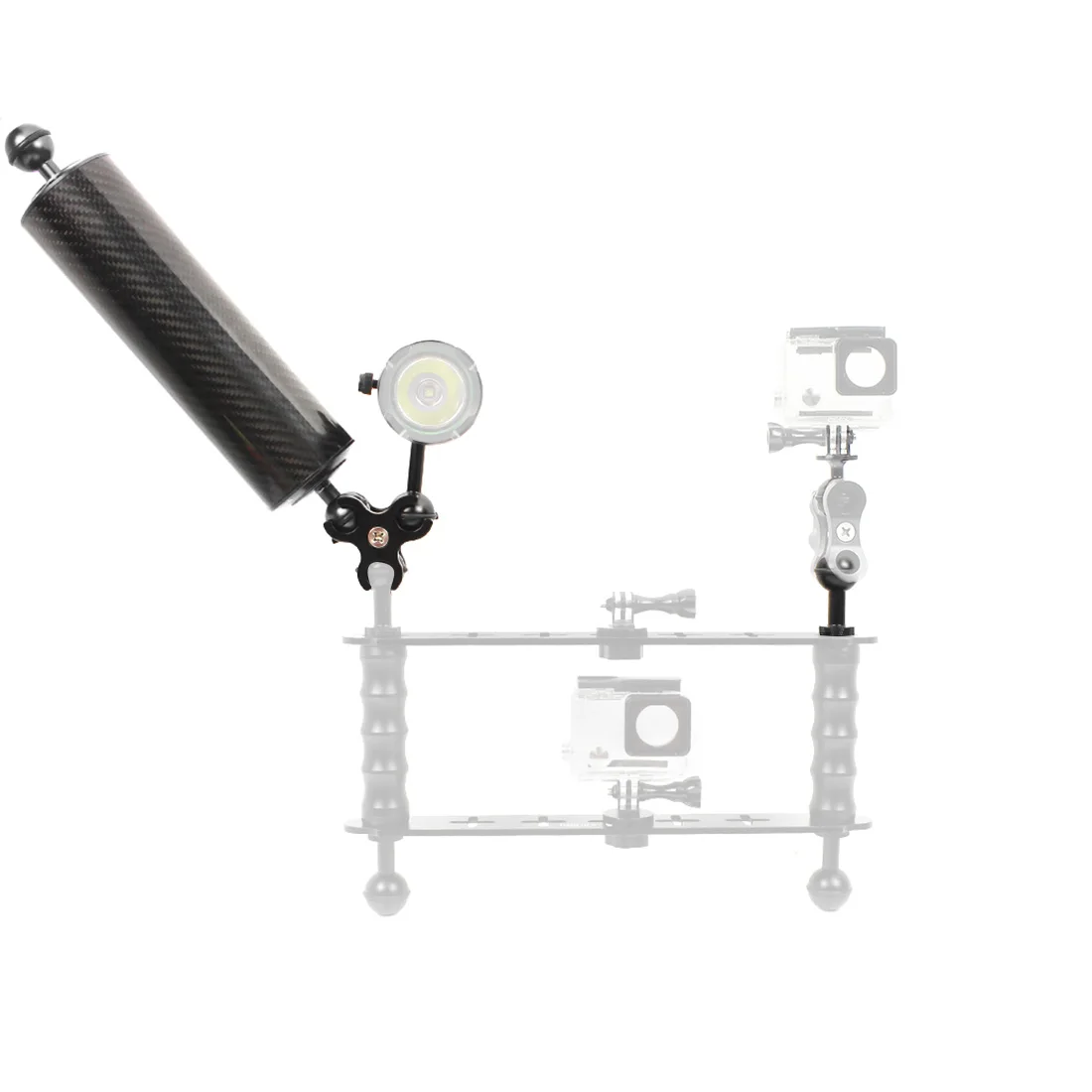 BGNing Upgrade Carbon Fiber Float плавучие удлинители Arm двойной шар 1 дюйм с зажимом Адаптер для