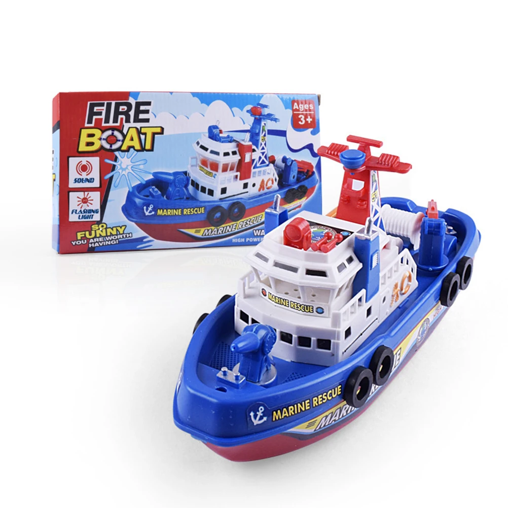 

Creative Water Spray Music Sound Light Model Toy Boat for Kids Electric Ship Fire Boat Toy Educational Toys