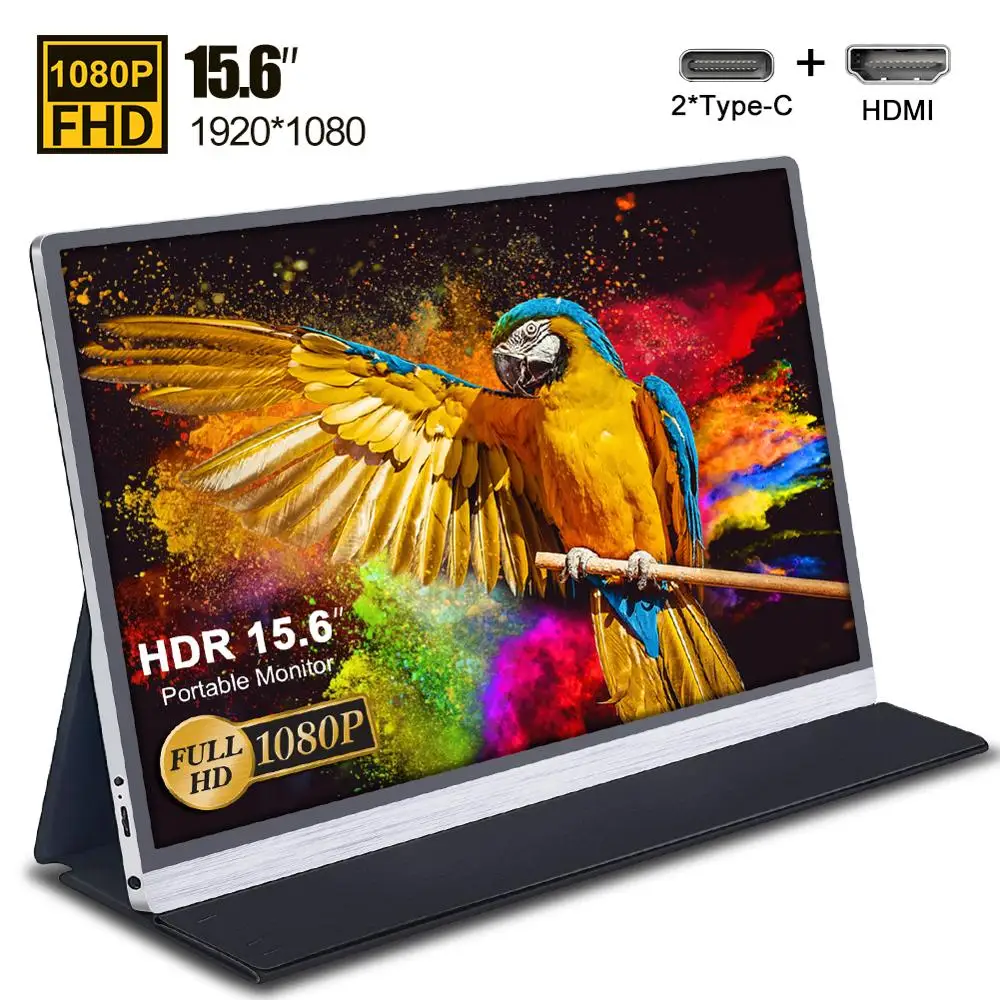 Высококачественный тонкий 15 6 портативный монитор 1080 IPS экран USB Type C HDMI дисплей