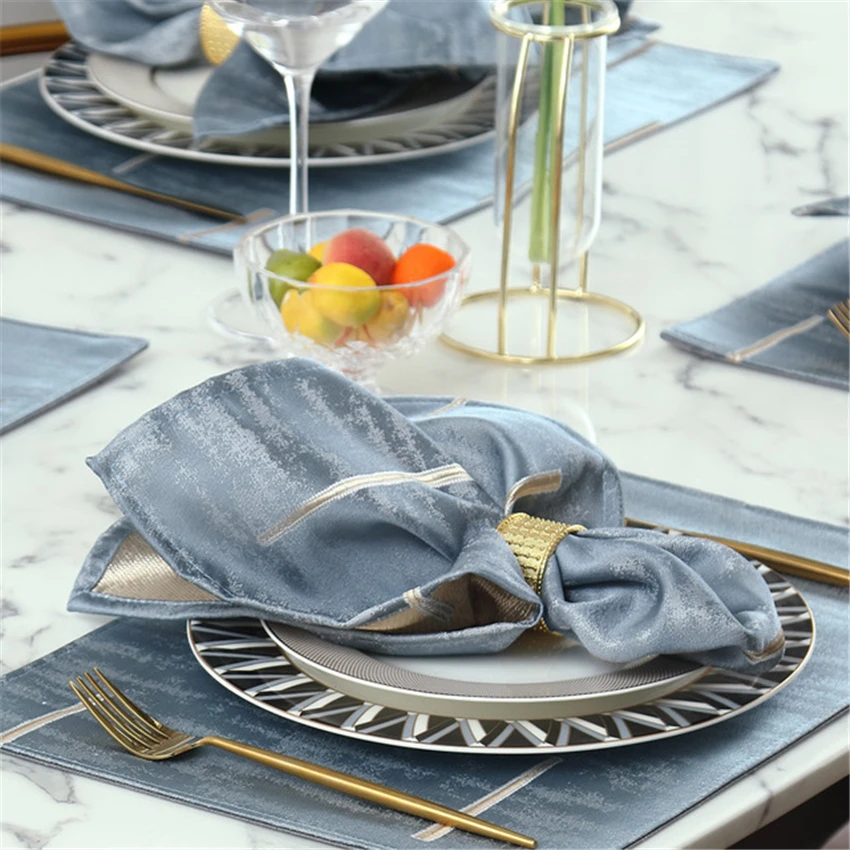 Европейский стиль салфетки 46 см X атласные шарфы с принтом для стола свадебные