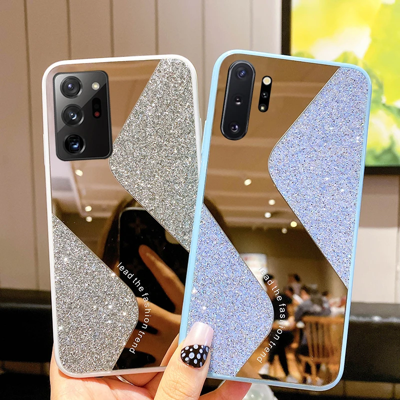 Case for Samsung A32 4G A52 A72 S21 S22 Ultra Note 20 10 Plus Glitter Makeup Mirror Phone Case For Galaxy S20 FE S22 Plus Cover