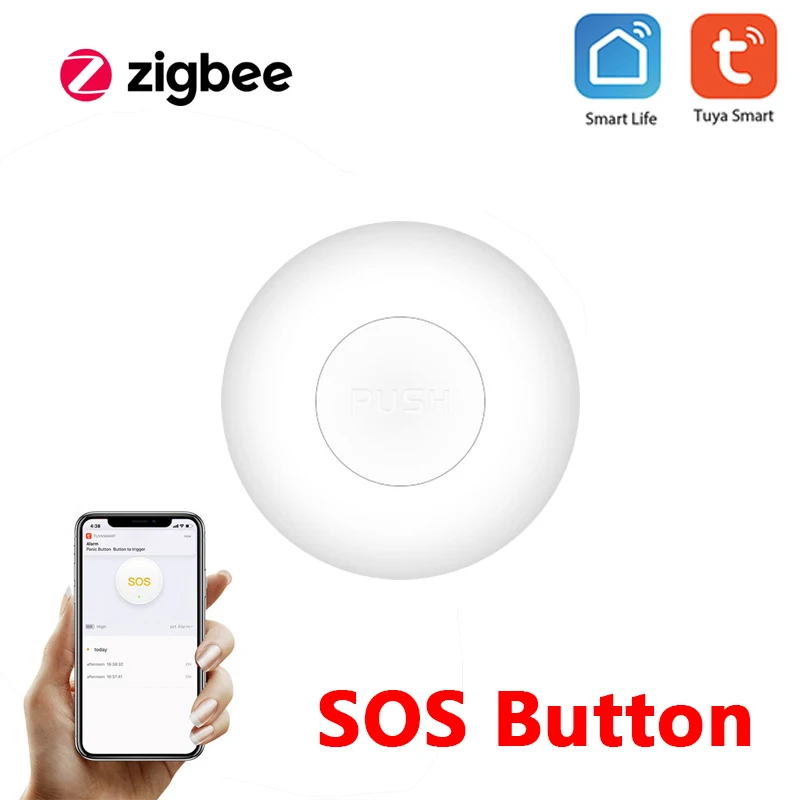 

1-4pcs Tuya ZigBee SOS Button Sensor Alarm Elderly Alarm Waterproof Emergency Panic Button Tuya Smartlife App Remote Control Hot
