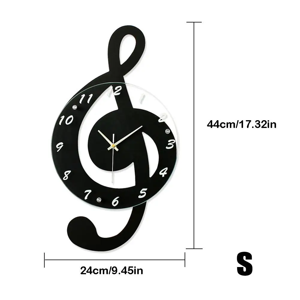 3D настенные часы G Clef с музыкальными нотами современные минималистичные