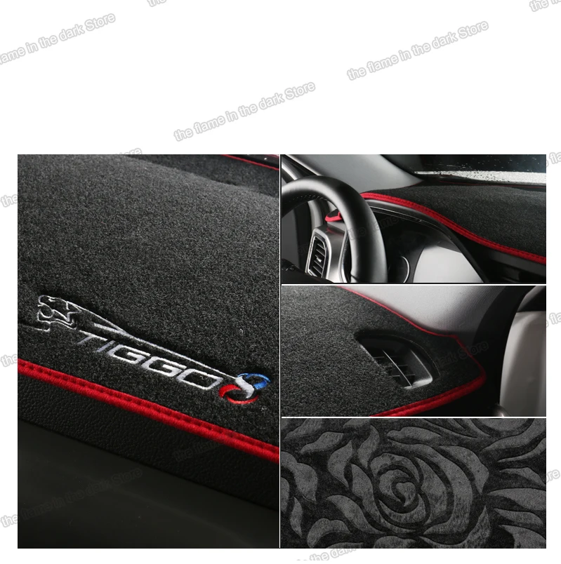 

Lsrtw2017 Polyester Car Dashboard Cover Sun Shade Mat Heat Isolation Pad for Chery Tiggo 8 2018 2019 2020 Accessories Auto