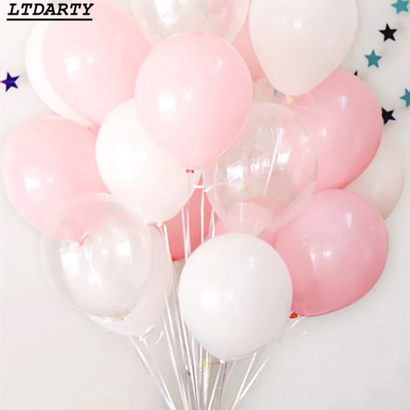 30 состоит из 12 штук, 10 дюймов, розового, синего, белого цветов, 2,8g прозрачный шар латексные воздушные шары День рождения baby shower Свадебные украшения