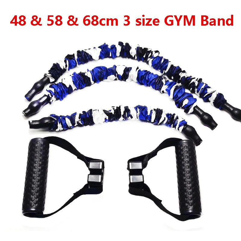 48 58 68cm Adjustable Latex Resistance Band Rubber Pull Rope Anti Break Fitness Strength Training Gym Exercise