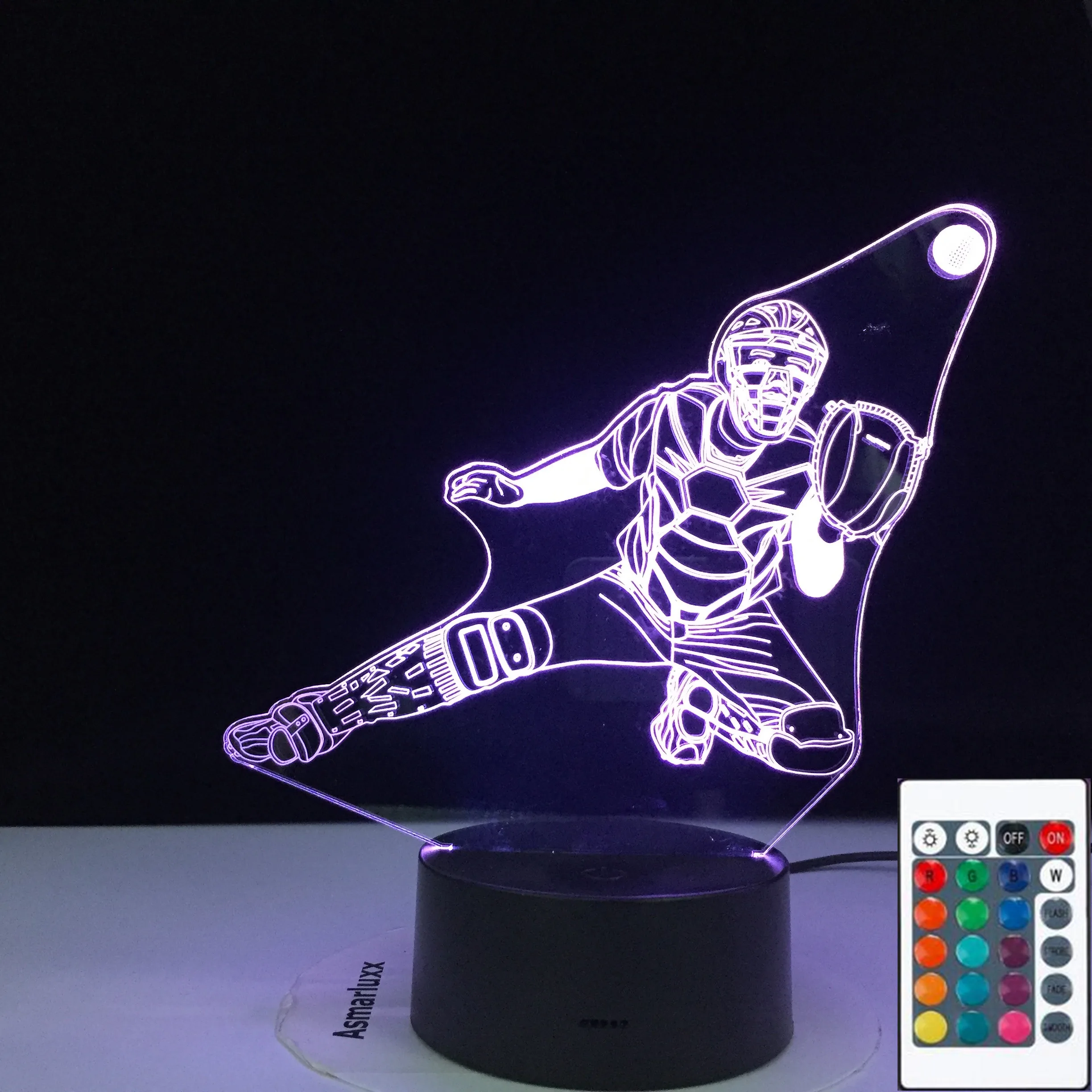 

Sports Baseball 3D LED Night Light RGB 7 Colors Desk Table Lamp Child Kids Boy Birthday Christmas Gift Home Decor