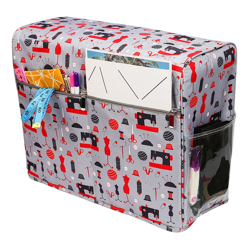 Чехол для швейной машины защитный чехол пыли сумка с карманами хранения игл и