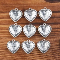 metal zinc alloy heart shaped pendant retro heart shaped necklace diy handmade necklace pendant jewelry accessories 2022mm