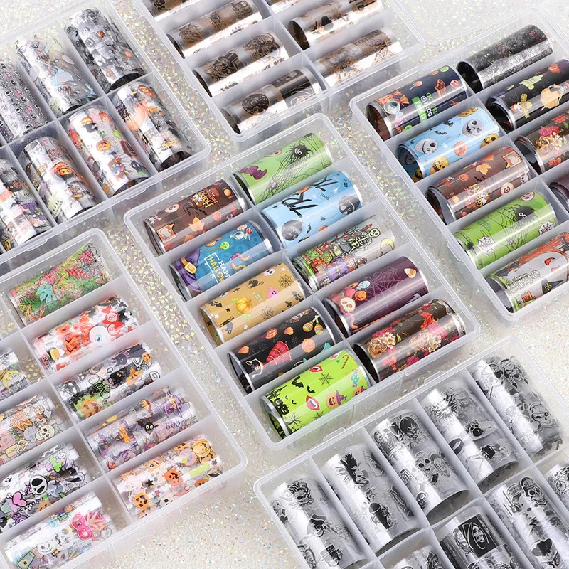 Хэллоуин Рождество ногтей наклейки для украшения из фольги &quotсделай сам&quot идея