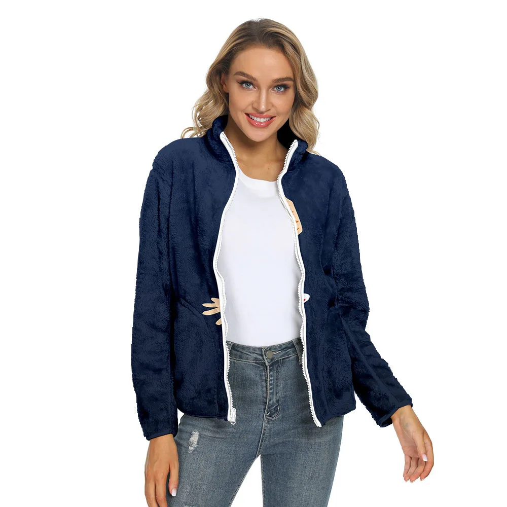 

2021Winter autumn volleyball junior digital printing zipper jacket men's and women's Plush jacket Sweater male harajuku sweater