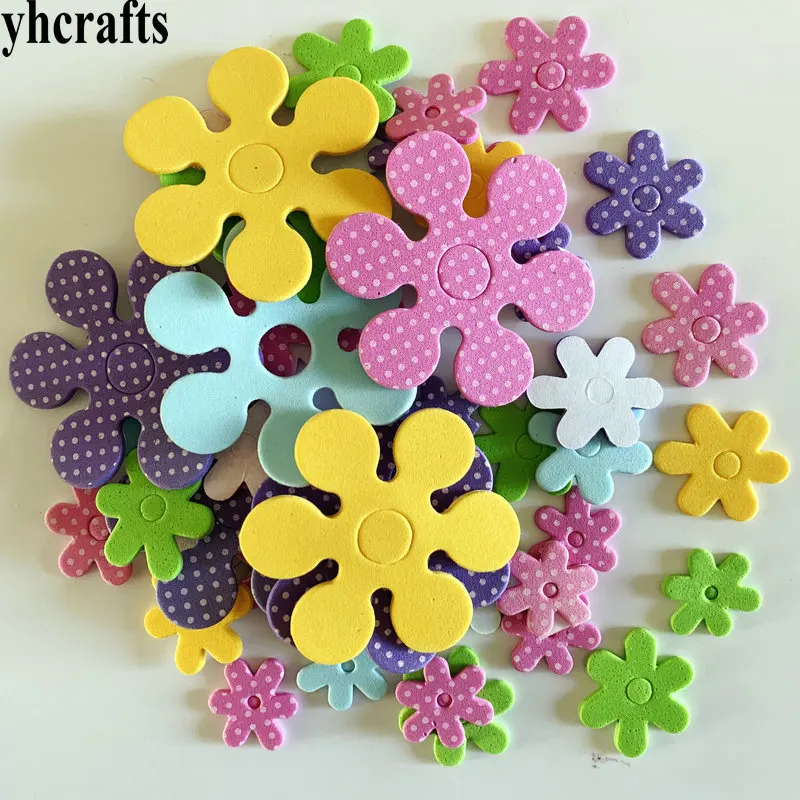 40PCS spot flower 1 пакетов/лот, рождественские поролоновые наклейки Снежинка Санта пряник Снеговик Joy Noel форма пены детская комната орнамент Санта декоративные ручной работы - Цвет: 40PCS spot flower