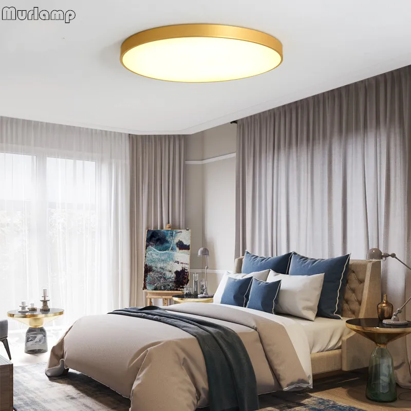 Светодиодсветодиодный лампа Murlamp LED Modern железо акрил Round Gold 5c тонкая Светодиодная