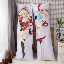 Yoimiya cosplay travesseiro genshin impacto dakimakura fronha sexy menina kawaii loli anime corpo travesseiro waifu otaku cama travesseiro capa (1)