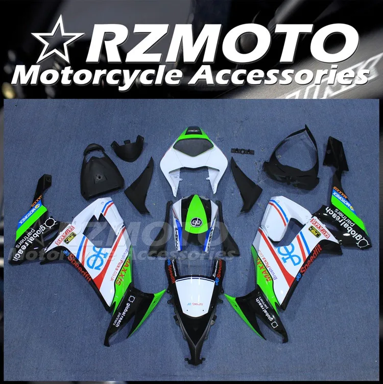 

New ABS Whole Motorcycle Fairings Kit Fit for Kawasaki Ninja ZX-10R ZX10R 2008 2009 2010 08 09 10 Bodywork set White Green