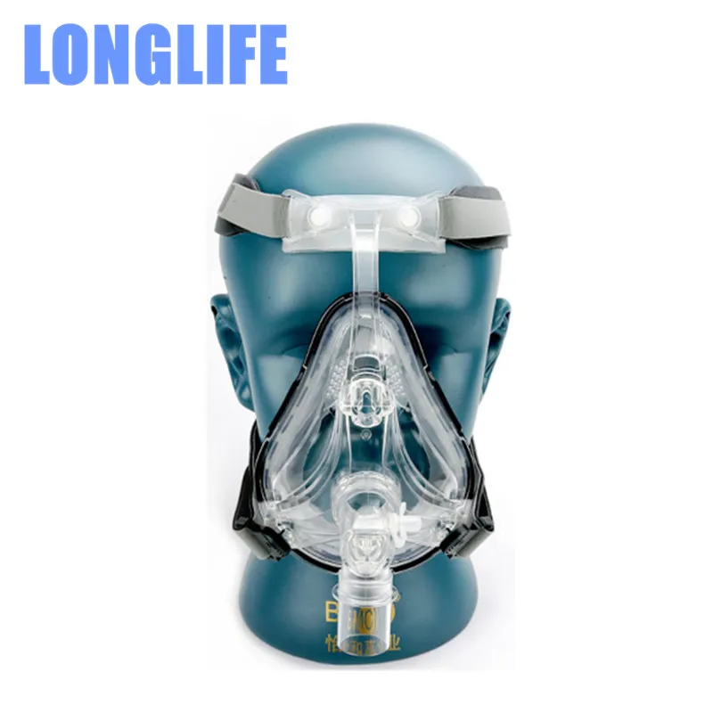 Longlife CPAP FM1 маска на все лицо Авто сипап apap BiPAP силиконовый гель универсальная с