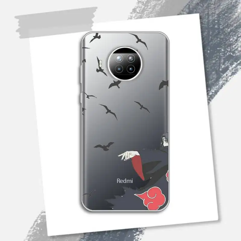 

Japan Naruto Anime akatsuki Sasuke Phone Case Transparent for Xiaomi Redmi note 10 t 8 9 pro lite 11