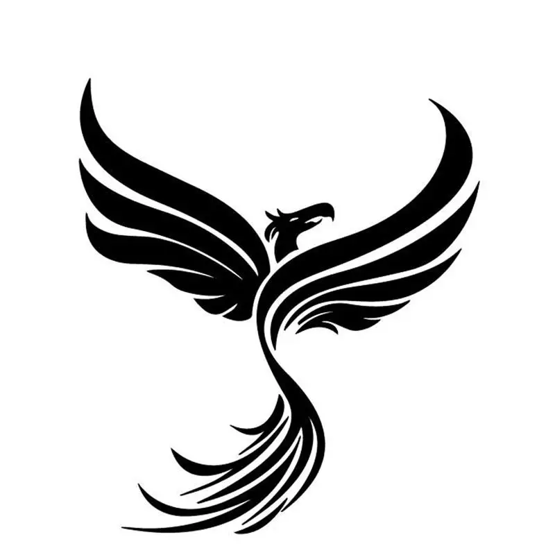 

Small Town 13.8CM*15.7CM Phoenix Creative Design Pattern Decor Body Of Car Vinyl Decal Car Sticker Black/Silver C4-2858
