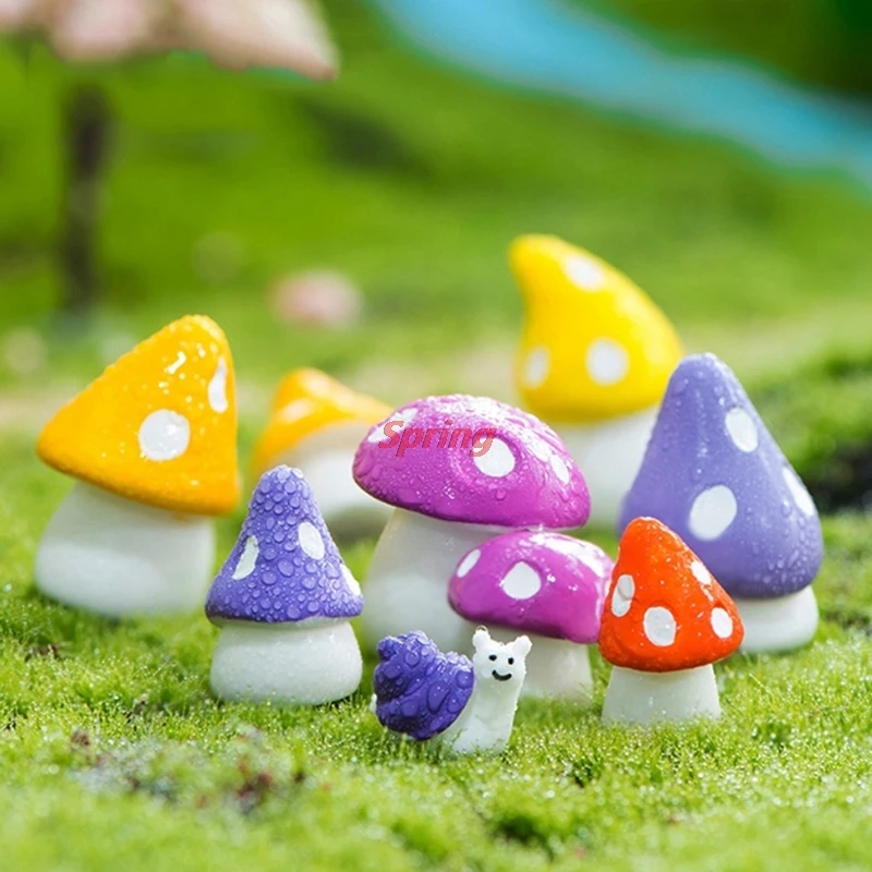 

Hot DIY Dollhouse Succulent Plant Bonsai Figurines Mushroom Fairy Garden Miniatures Garden Decorations Accessories Resin Crafts