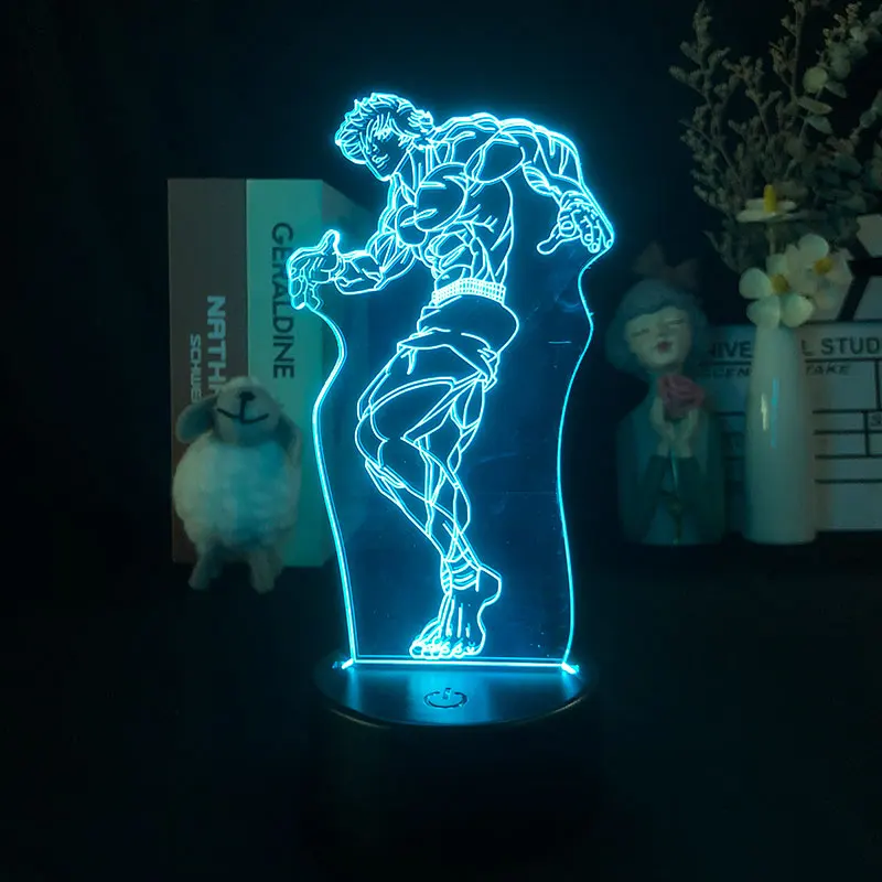 

3d-ночник с будильником, носветильник светильник, проектор, 3d-лампа, Baki The Grappler Baki Hanma, японское аниме манга, база с управлением через приложени...
