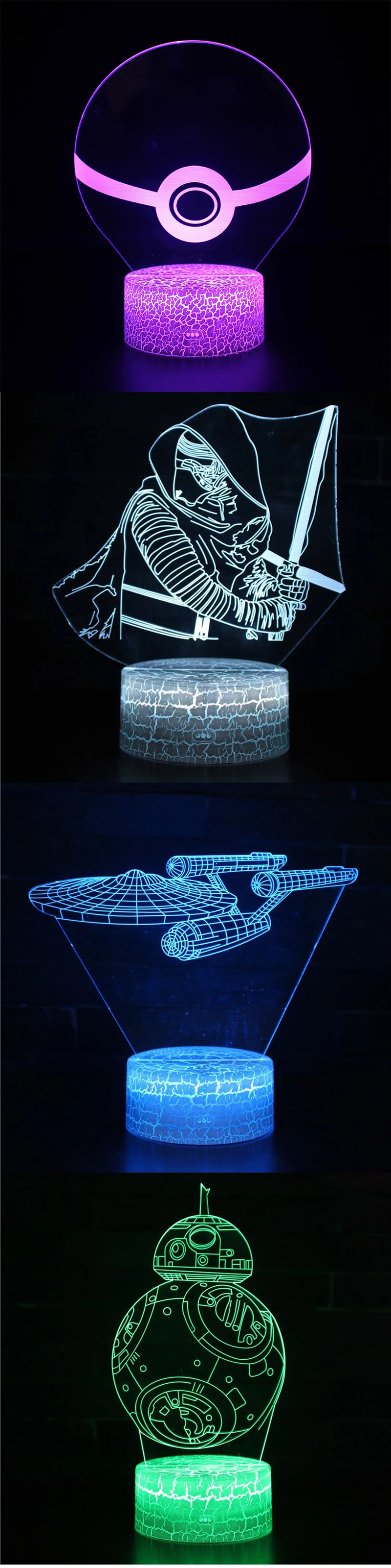 Новинка, 3D лампа "Звездные войны смерти" R2D2, BB-8, Дарт Вейдер, рыцарь, светодиодный, детский лава, настольный ночник, мультяшная игрушка, светящаяся, детский подарок