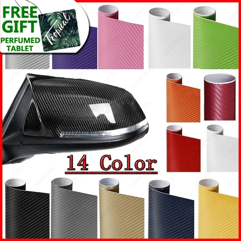 

500x1270 500x2000 500x6000mm 3D Carbon Fiber Vinyl Sticker Wrap Roll Film Car Motorcycle Styling Decals Black White Silver Etc