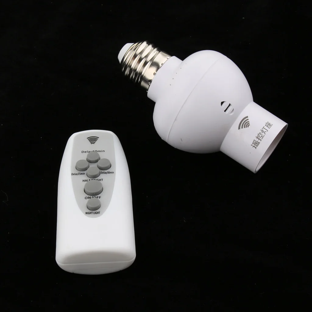 

Dimmable Wireless Remote Control E27 Bulb Socket Holder Timer Setting Cap