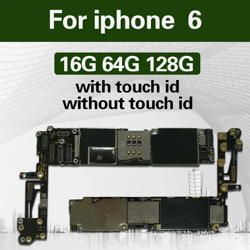 100% оригинальная разблокированная материнская плата для iphone 6 с сенсорным ID/без