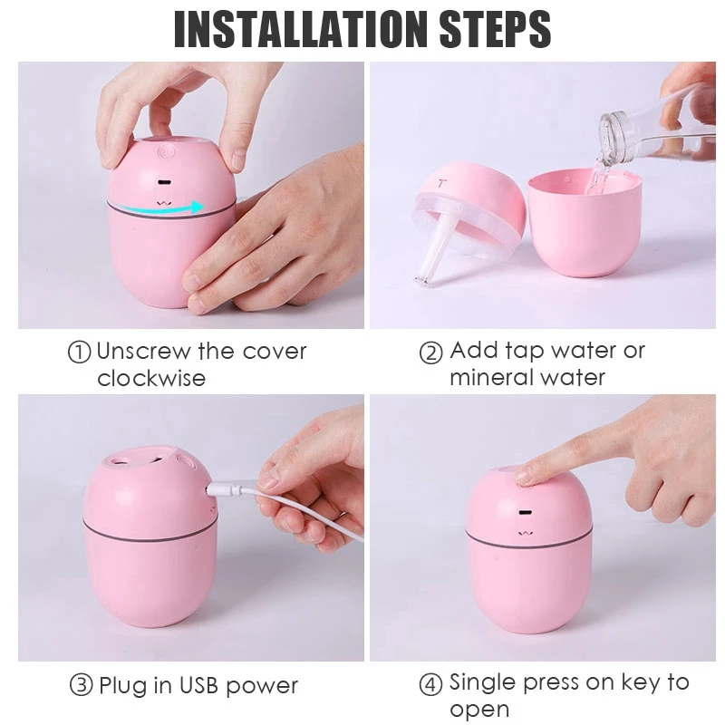 Портативный USB увлажнитель воздуха регулируемая высота пончик ультразвуковой